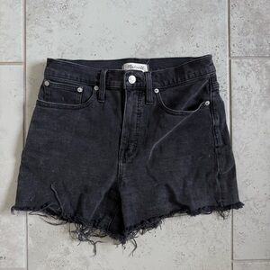 Madewell Black Denim High-Rise Shorts